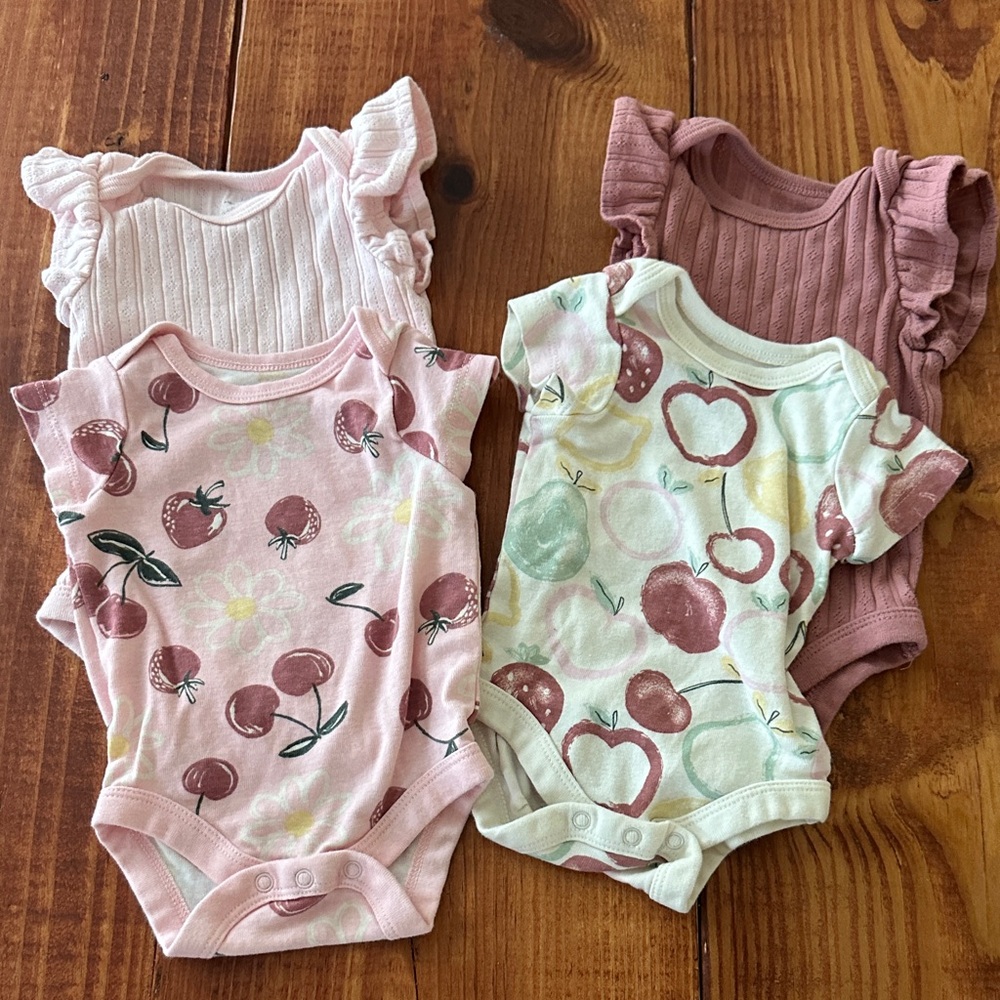 4 Piece Baby Girl Onesie Set